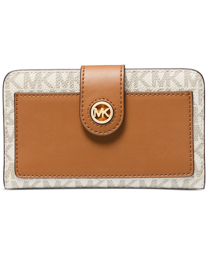 Michael Kors Charm Logo Medium Tab Pocket Bifold Wallet