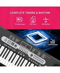 Sugift 61 Keys Electric Piano Keyboard with Microphone