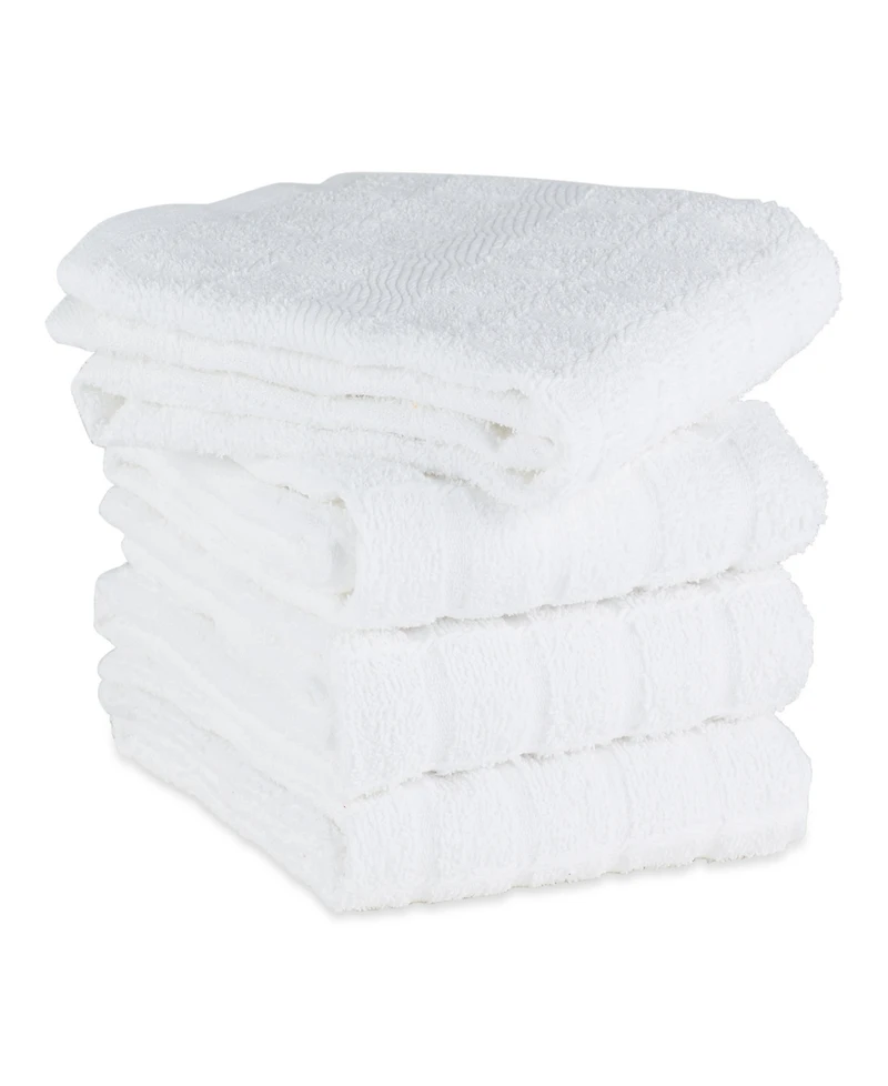 Design Imports Basic Terry Collection Windowpane Dishtowel Set, 16x26", Check, 4 Piece