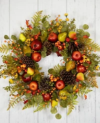 Northlight Apples and Pears Artificial Fall Harvest Wreath - 26" - Unlit