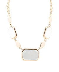 Barse Bold Genuine White Mother of Pearl Abstract Statement Necklace