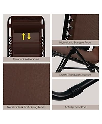 Inolait Sugift 2 Pieces Folding Lounge Chair with Zero Gravity