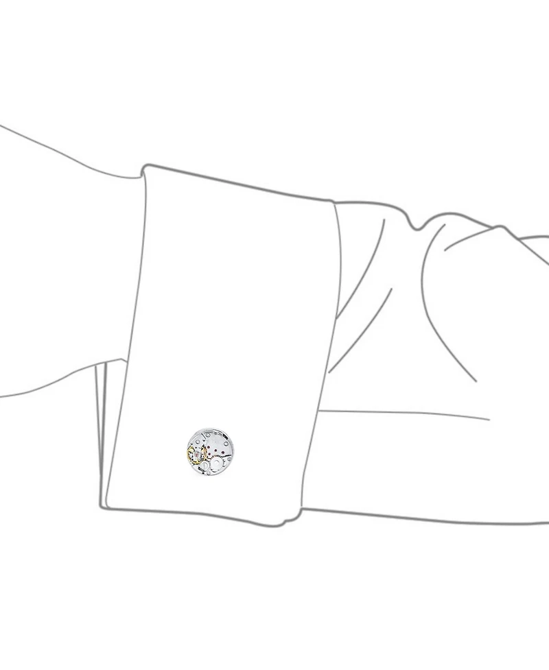 Bling Jewelry Mechanic Steam Moving Gears Wheel Solid Shirt Cufflinks Two Tone Stainless Steel Hinge Bullet Back