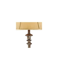 Regency Hill Rustic Floor Lamp 62" Tall French Faux Wood Antique Candlestick Beige Silk Bell Shade for Living Room Reading Bedroom Office