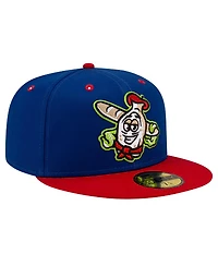New Era Men's Blue Akron RubberDucks Theme Night Akron White French 59FIFTY Fitted Hat
