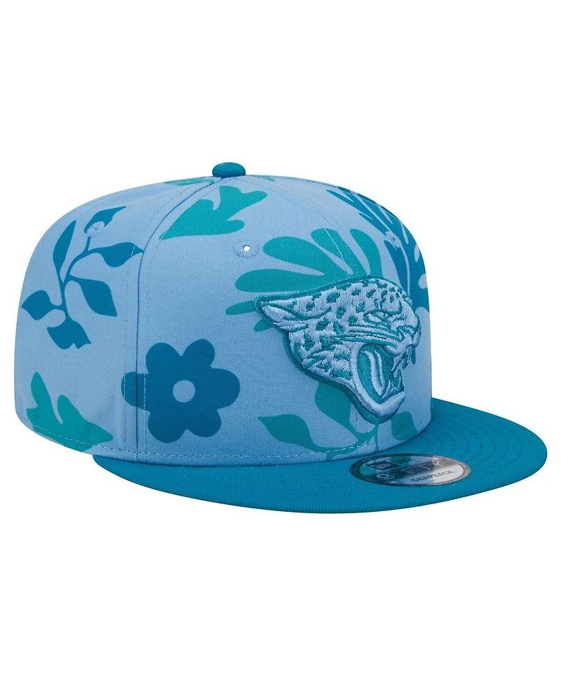 New Era Men's Teal Jacksonville Jaguars Leafy 9FIFTY Snapback Hat