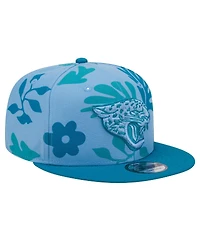 New Era Men's Teal Jacksonville Jaguars Leafy 9FIFTY Snapback Hat