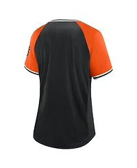 Fanatics Women's Black San Francisco Giants Glitz Glam League Diva Raglan V-Neck T-Shirt
