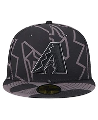 New Era Men's Black Arizona Diamondbacks Logo Fracture 59FIFTY Fitted Hat