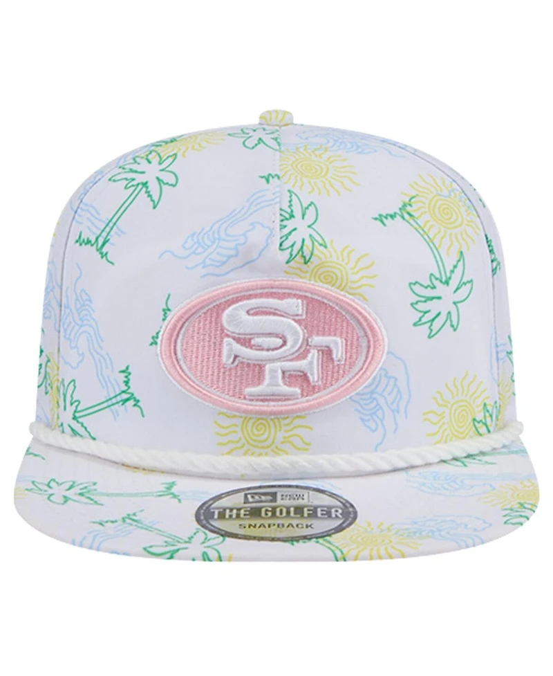 New Era Men's White San Francisco 49ers Vacay Golfer Snapback Hat