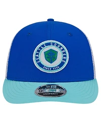 New Era Men's Blue Seattle Sounders Fc Throwback Trucker Low Profile 9FIFTY Snapback Hat