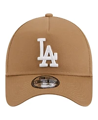 New Era Men's Khaki Los Angeles Dodgers A-Frame 9FORTY Adjustable Hat