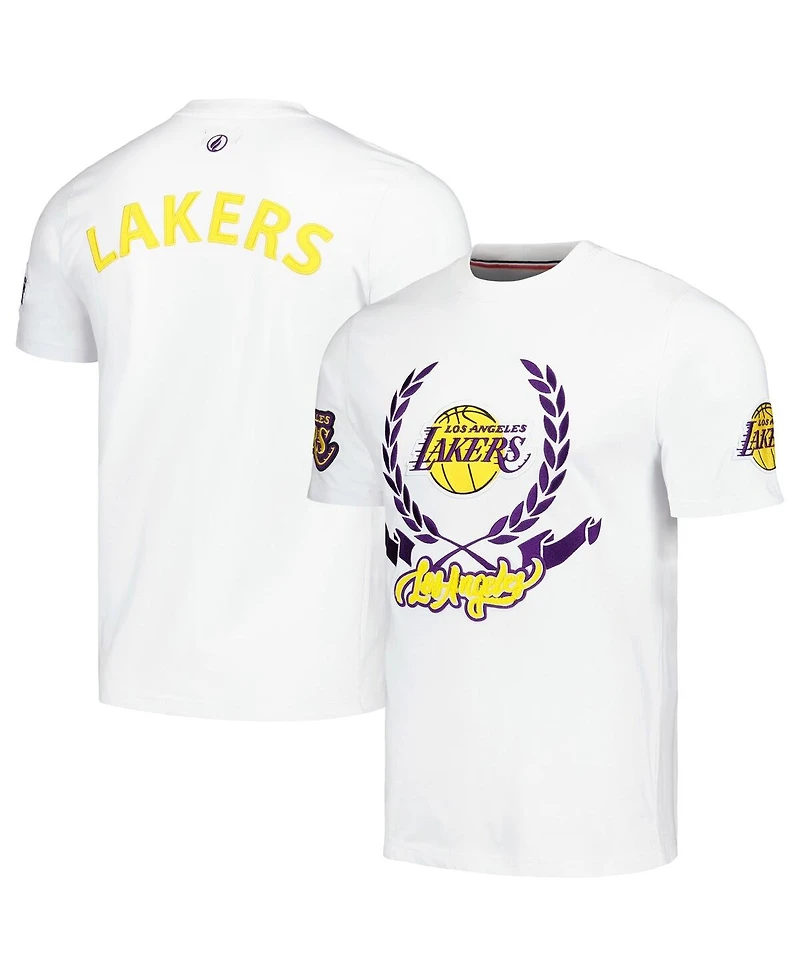 Fisll Men's and Women's White Los Angeles Lakers Heritage Crest T-Shirt