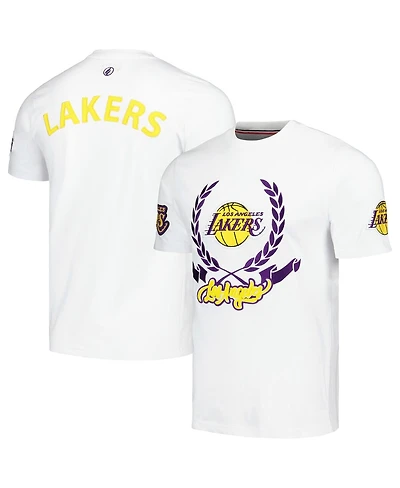 Fisll Men's and Women's White Los Angeles Lakers Heritage Crest T-Shirt