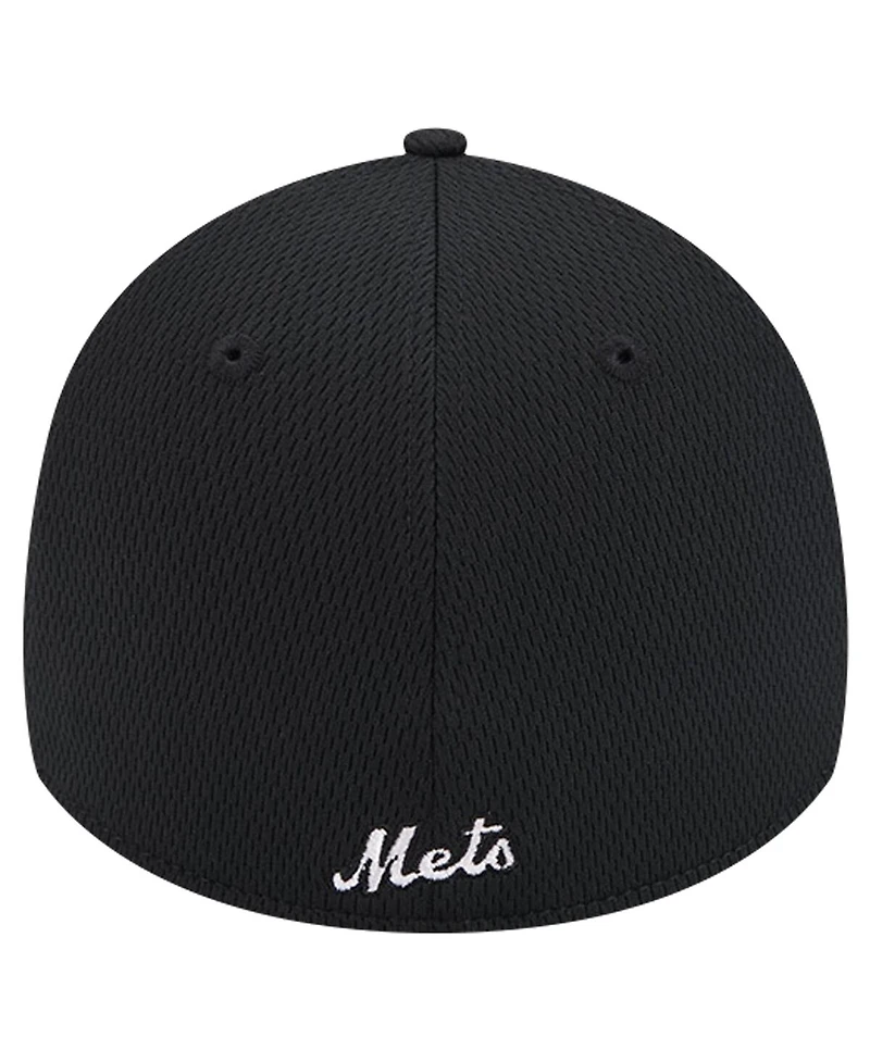 New Era Men's Black York Mets Active Dash Mark 39THIRTY Flex Hat