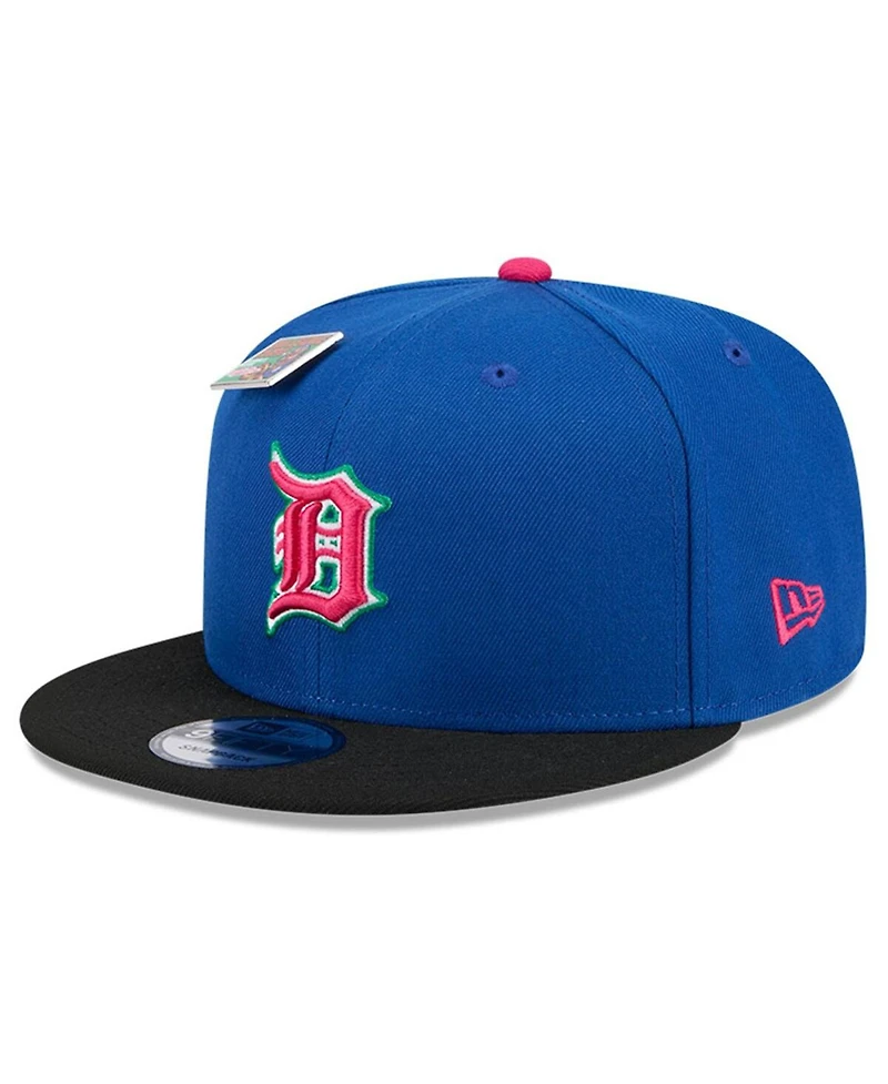 New Era Men's Royal/Black Detroit Tigers Watermelon Big League Chew Flavor Pack 9FIFTY Snapback Hat