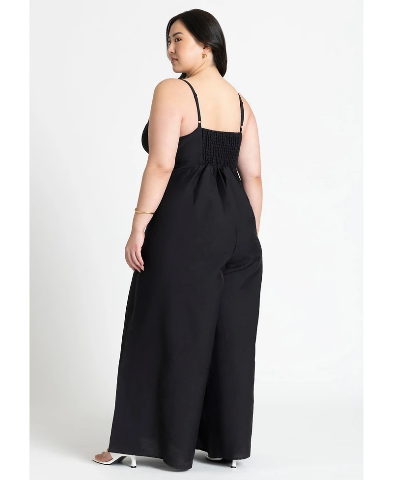 Eloquii Women's Wide Leg Jumpsuit