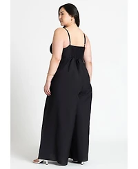 Eloquii Women's Wide Leg Jumpsuit