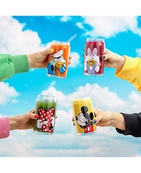 JoyJolt Disney Mickey Mouse and Friends Peek-a-Boo Tumbler Glasses, Set of 4