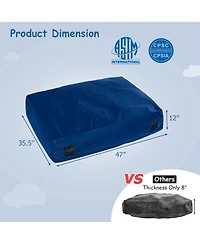 47" x 35.5" Crash Pad Sensory Mat with Foam Blocks and Washable Velvet Cover