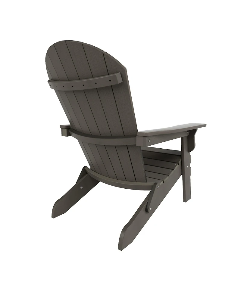 2-Piece Outdoor Folding Adirondack Chair with Side Table Set