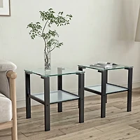 Streamdale Furniture Small Round Glass Tea Table & Bedroom Corner Side Table