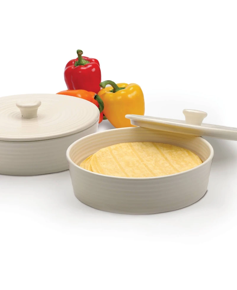 Rsvp International 8.5" D Stoneware White Tortilla Warmer
