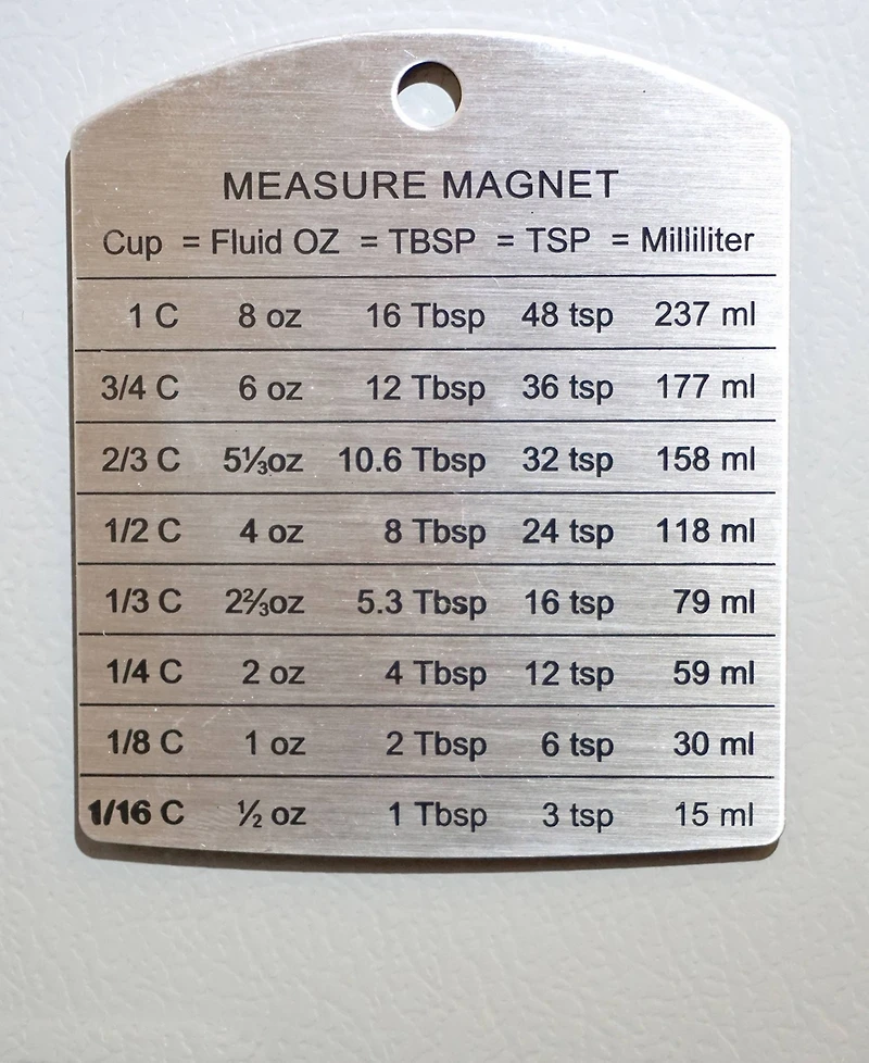 Rsvp International Endurance Stainless Steel 3.5 x 4.125" Measurement Magnet