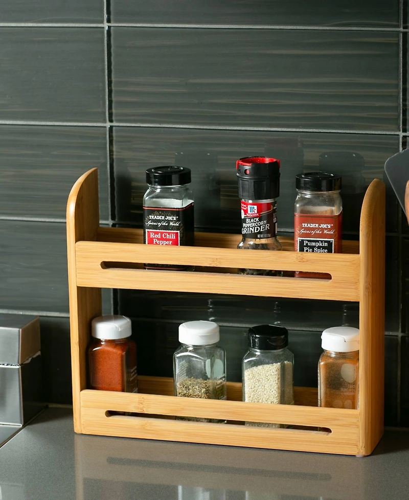 Rsvp International Wood 12" x 2.75" x 10.25" Spice Rack jars not included