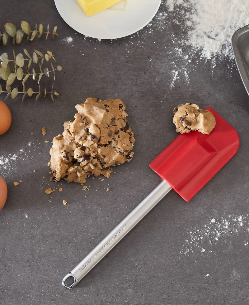Rsvp International Endurance Stainless Steel Silicone 11.25" x 2.75" Red Spatula
