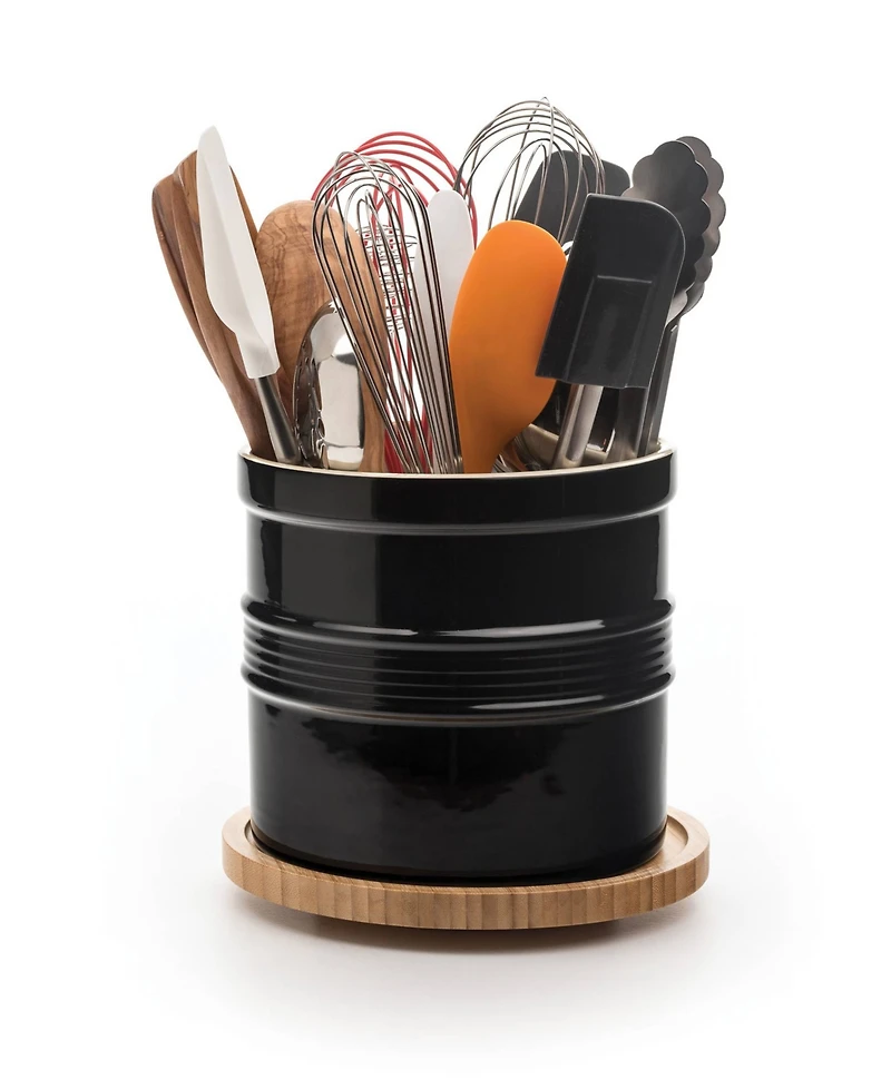 Rsvp International 8" D x 7" H Black Oversized Tool Crock