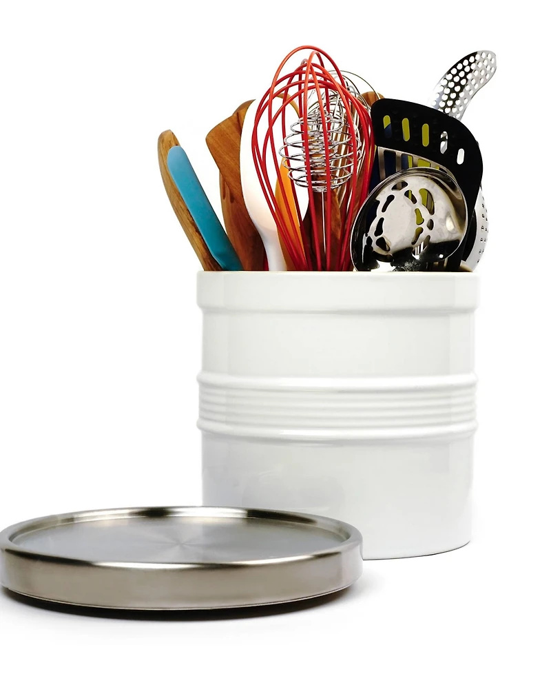 Rsvp International Stoneware 7.5" D x 7" H White Oversized Tool Crock