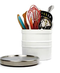 Rsvp International Stoneware 7.5" D x 7" H White Oversized Tool Crock