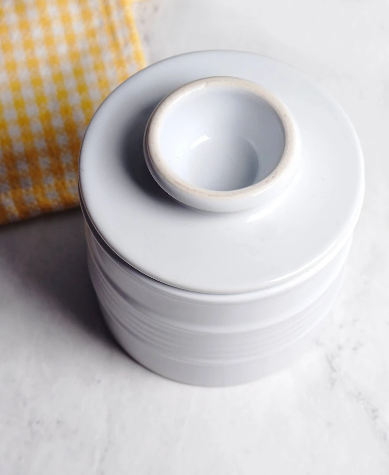 Rsvp International Stoneware White 3.7" Diameter Butter Pot
