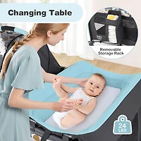 Costway Boys 4 1 Convertible Portable Playard Newborn Napper
