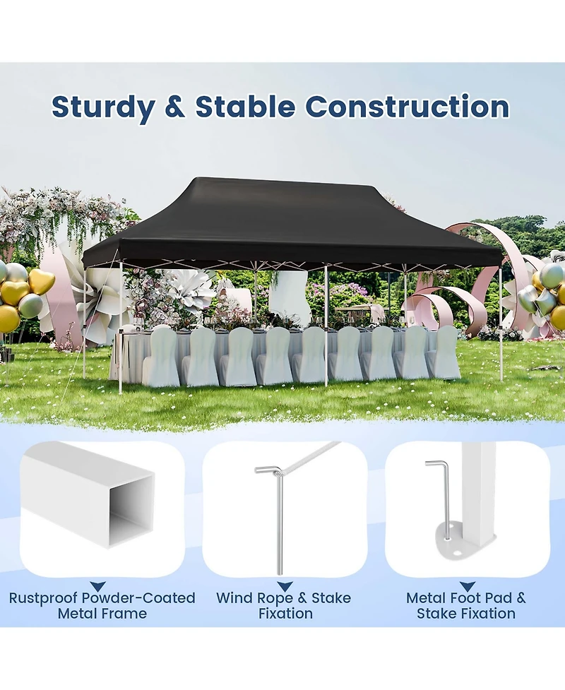 Costway 10 x 20 Ft Pop-up Canopy UPF50+ Sun Protection Tent with Carrying Bag