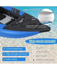 Costway Inflatable Kayak Set Portable 2-person with Aluminium Oars Eva Padded Seat