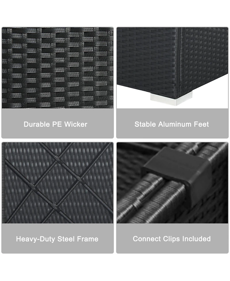 Costway 7PCS Patio Rattan Furniture Set Sectional Sofas Cushion Covers