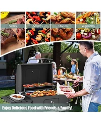 Outdoor Charcoal Grill 391 sq.in. Cooking Area 2 Foldable Side Table Bbq Camping