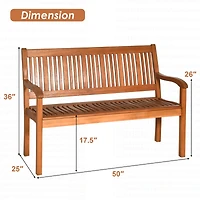 Costway 50'' Two Person Outdoor Garden Bench Loveseat Porch Chair