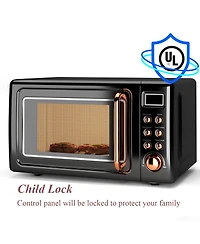0.7Cu.ft Retro Countertop Microwave Oven 700W Led