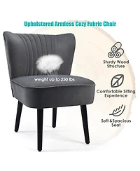 Costway Set of 2 Armless Accent Chair Upholstered Leisure Chair Single Sofa