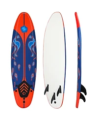 6' Surfboard Foamie Body Surfing Board W/3 Fins & Leash