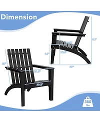 Costway Patio Adirondack Chair Acacia Wood Lounge Armrest Garden Deck