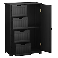 4 Drawer Freestanding Bathroom Floor Cabinet Adjustable Storage Cupboard