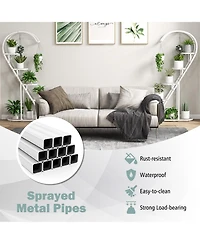 Costway 5 Tier Metal Plant Stand Heart-shaped Shelf with Hanging Hook for Multiple Plants