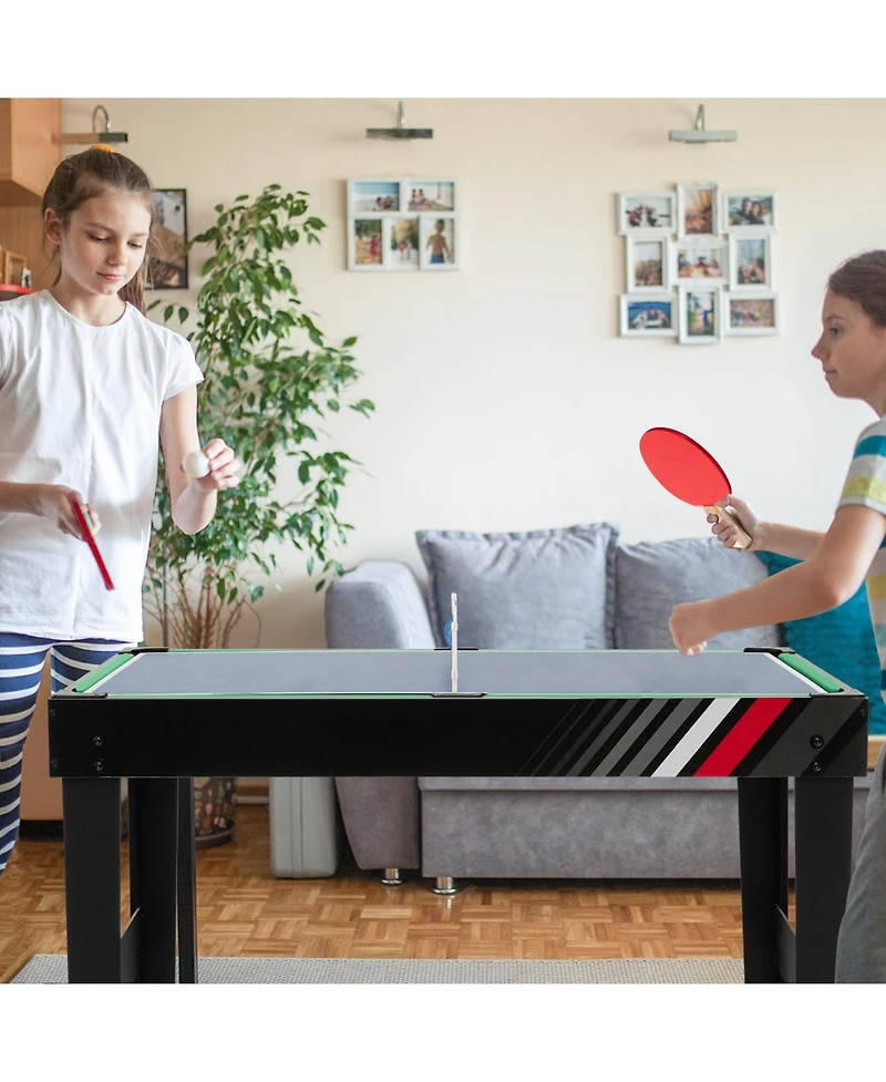 Costway 4-in-1 Combo Game Table 49" Foosball with Pool Billiards Air Hockey Table Tennis