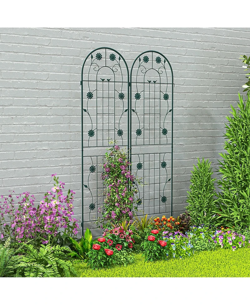 4 Pack Rustproof Metal Garden Trellis 71" x 20" Wire Lattice Panel for Patio