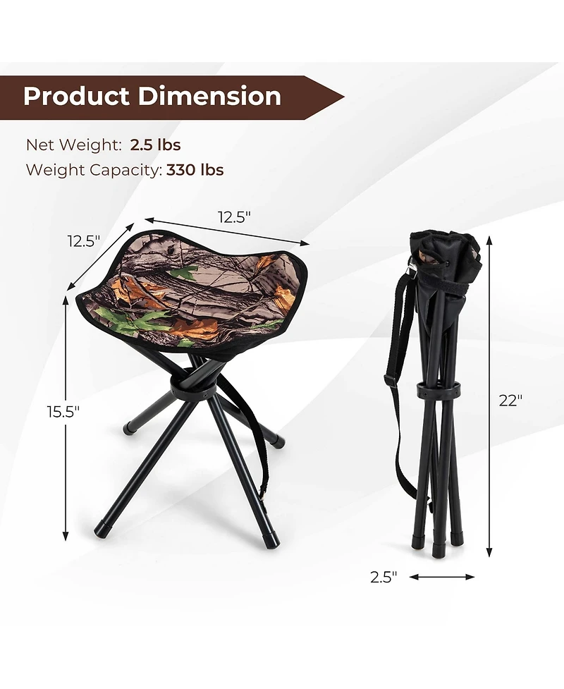 2 Pack Folding Hunting Stool Lightweight Foldable Outdoor Stool Seat