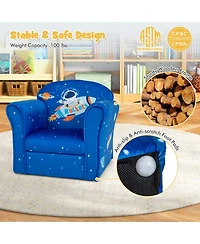 Kids Sofa Toddler Upholstered Armrest Chair withSolid Wooden Frame